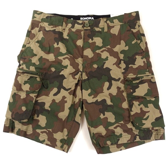 Sonoma Other - Sonoma Outdoor Cargo Shorts Men 30 Flexwear Cotton Nylon Spandex Camouflage